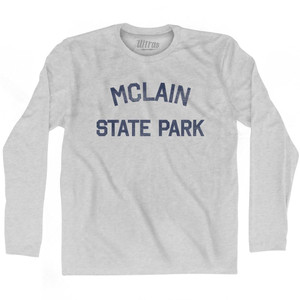 Michigan McLain State Park Adult Cotton Long Sleeve Vintage T-shirt-Grey Heather