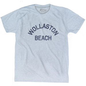 Massachusetts Wollaston Beach Adult Tri-Blend Vintage T-shirt - Athletic White Massachusetts Wollaston Beach Adult Tri-Blend Vintage T-shirt - Athletic White