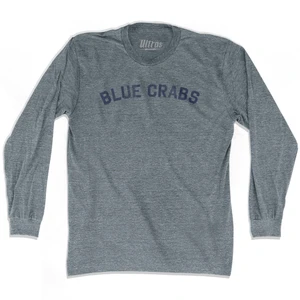 Blue Crabs Adult Tri-Blend Long Sleeve T-shirt - Athletic Grey