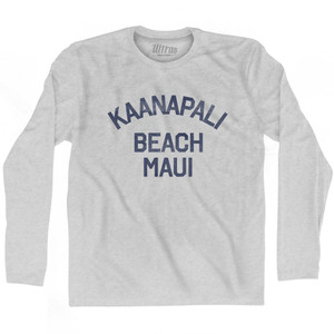 Hawaii Kaanapali Beach Maui Adult Cotton Long Sleeve Vintage T-shirt - Grey Heather Hawaii Kaanapali Beach Maui Adult Cotton Long Sleeve Vintage T-shirt - Grey Heather