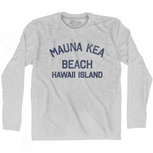 Hawaii Mauna Kea Beach Hawaii Island Adult Cotton Long Sleeve Vintage T-shirt - Grey Heather Hawaii Mauna Kea Beach Hawaii Island Adult Cotton Long Sleeve Vintage T-shirt - Grey Heather