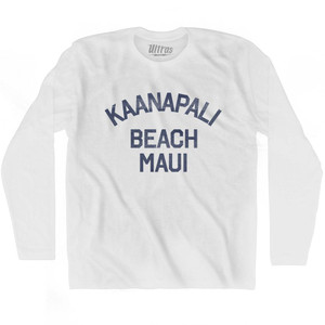 Hawaii Kaanapali Beach Maui Adult Cotton Long Sleeve Vintage T-shirt - White Hawaii Kaanapali Beach Maui Adult Cotton Long Sleeve Vintage T-shirt - White