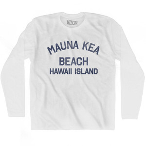 Hawaii Mauna Kea Beach Hawaii Island Adult Cotton Long Sleeve Vintage T-shirt - White Hawaii Mauna Kea Beach Hawaii Island Adult Cotton Long Sleeve Vintage T-shirt - White