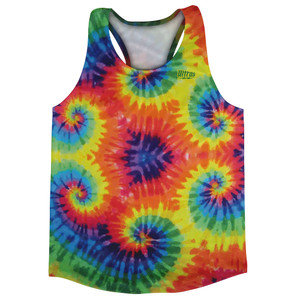 Tie Dye Running Racerback Tank Track Singlet Jersey Made In USA - Multicolor Tie Dye Running Racerback Tank Track Singlet Jersey Made In USA - Multicolor