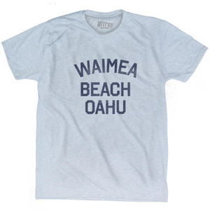 Hawaii Waimea Beach Oahu Adult Tri-Blend Vintage T-shirt - Athletic White Hawaii Waimea Beach Oahu Adult Tri-Blend Vintage T-shirt - Athletic White