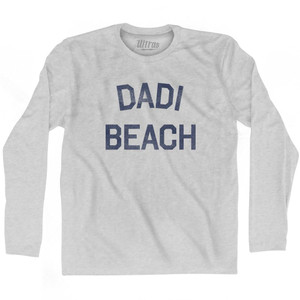 Guam Dadi Beach Adult Cotton Long Sleeve Vintage T-shirt - Grey Heather