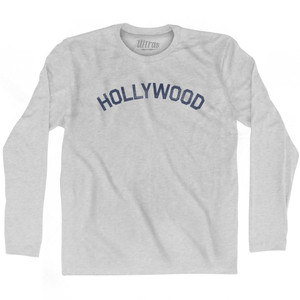 Florida Hollywood Adult Cotton Long Sleeve Vintage T-shirt - Grey Heather Florida Hollywood Adult Cotton Long Sleeve Vintage T-shirt - Grey Heather