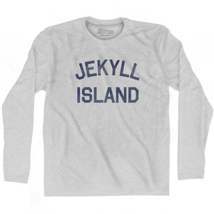 Georgia Jekyll Island Adult Cotton Long Sleeve Vintage T-shirt-Grey Heather Georgia Jekyll Island Adult Cotton Long Sleeve Vintage T-shirt-Grey Heather
