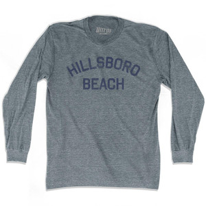 Florida Hillsboro Beach Adult Tri-Blend Long Sleeve Vintage T-shirt - Athletic Grey