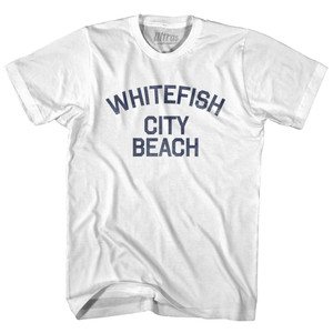Montana Whitefish City Beach Youth Cotton Vintage T-shirt - White Montana Whitefish City Beach Youth Cotton Vintage T-shirt - White