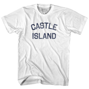 Massachusetts Castle Island Youth Cotton Vintage T-shirt-White Massachusetts Castle Island Youth Cotton Vintage T-shirt-White