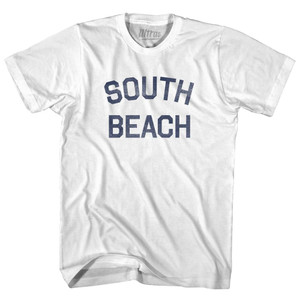 Florida South Beach Womens Cotton Junior Cut Vintage T-shirt - White