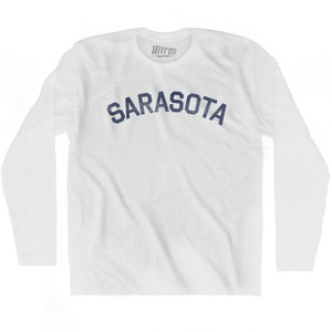 Florida Sarasota Adult Cotton Long Sleeve Vintage T-shirt - White