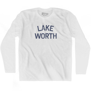 Florida Lake Worth Adult Cotton Long Sleeve Vintage T-shirt - White