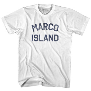 Florida Marco Island Womens Cotton Junior Cut Vintage T-shirt - White