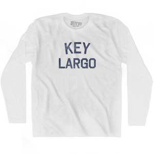Florida Key Largo Adult Cotton Long Sleeve Vintage T-shirt - White Florida Key Largo Adult Cotton Long Sleeve Vintage T-shirt - White