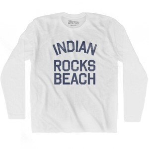 Florida Indian Rocks Beach Adult Cotton Long Sleeve Vintage T-shirt - White Florida Indian Rocks Beach Adult Cotton Long Sleeve Vintage T-shirt - White