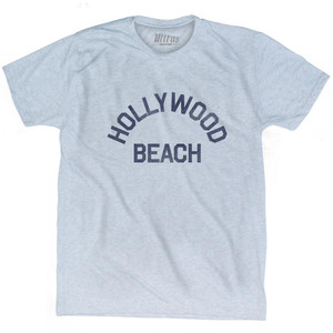 Florida Hollywood Beach Adult Tri-Blend Vintage T-shirt - Athletic White Florida Hollywood Beach Adult Tri-Blend Vintage T-shirt - Athletic White