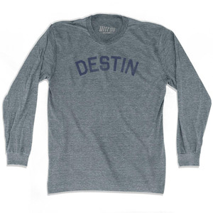 Florida Destin Adult Tri-Blend Long Sleeve Vintage T-shirt - Athletic Grey Florida Destin Adult Tri-Blend Long Sleeve Vintage T-shirt - Athletic Grey