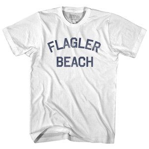 Florida Flagler Beach Womens Cotton Junior Cut Vintage T-shirt - White Florida Flagler Beach Womens Cotton Junior Cut Vintage T-shirt - White