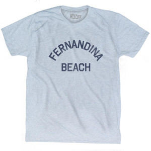 Florida Fernandina Beach Adult Tri-Blend Vintage T-shirt - Athletic White