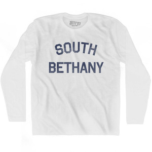 Delaware South Bethany Adult Cotton Long Sleeve Vintage T-shirt - White