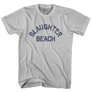 Delaware Slaughter Beach Adult Cotton Vintage T-shirt - Cool Grey