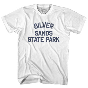 Connecticut Silver Sands State Park Adult Cotton Vintage T-shirt - White Connecticut Silver Sands State Park Adult Cotton Vintage T-shirt - White