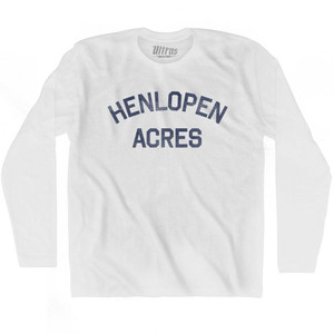 Delaware Henlopen Acres Adult Cotton Long Sleeve Vintage T-shirt - White