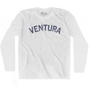 California Ventura Adult Cotton Long Sleeve Vintage T-shirt - White California Ventura Adult Cotton Long Sleeve Vintage T-shirt - White