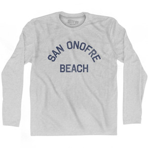 California San Onofre Beach Adult Cotton Long Sleeve Vintage T-shirt - Grey Heather California San Onofre Beach Adult Cotton Long Sleeve Vintage T-shirt - Grey Heather