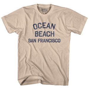California Ocean Beach, San Francisco Adult Cotton Vintage T-shirt - Creme California Ocean Beach, San Francisco Adult Cotton Vintage T-shirt - Creme