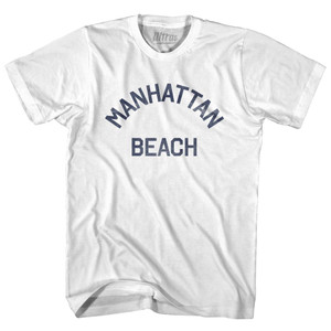 California Manhattan Beach Womens Cotton Junior Cut Vintage T-shirt - White California Manhattan Beach Womens Cotton Junior Cut Vintage T-shirt - White