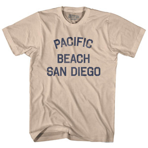 California Pacific Beach, San Diego Adult Cotton Vintage T-shirt - Creme