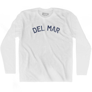 California Del Mar Adult Cotton Long Sleeve Vintage T-shirt - White