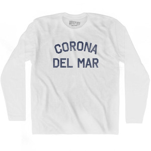 California Corona Del Mar Adult Cotton Long Sleeve Vintage T-shirt - White California Corona Del Mar Adult Cotton Long Sleeve Vintage T-shirt - White
