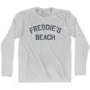 American Samoa Freddie's Beach Adult Cotton Long Sleeve Vintage T-shirt - Grey Heather American Samoa Freddie's Beach Adult Cotton Long Sleeve Vintage T-shirt - Grey Heather