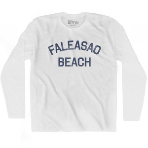 American Samoa Faleasao Beach Adult Cotton Long Sleeve Vintage T-shirt - White