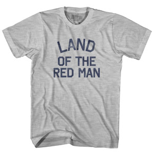 Oklahoma Land of the Red Man Nickname Adult Cotton T-shirt - Grey Heather Oklahoma Land of the Red Man Nickname Adult Cotton T-shirt - Grey Heather