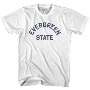 Washington Evergreen State Nickname Womens Cotton Junior Cut T-Shirt - White Washington Evergreen State Nickname Womens Cotton Junior Cut T-Shirt - White