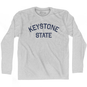 Pennsylvania Keystone State Nickname Adult Cotton Long Sleeve T-shirt - Grey Heather Pennsylvania Keystone State Nickname Adult Cotton Long Sleeve T-shirt - Grey Heather