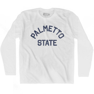 South Carolina Palmetto State Nickname Adult Cotton Long Sleeve T-shirt - White South Carolina Palmetto State Nickname Adult Cotton Long Sleeve T-shirt - White