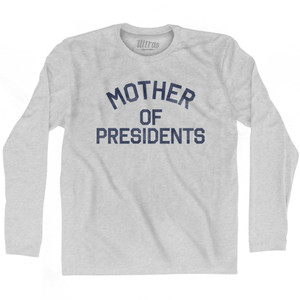 Viriginia Mother of Presidents Nickname Adult Cotton Long Sleeve T-shirt - Grey Heather Viriginia Mother of Presidents Nickname Adult Cotton Long Sleeve T-shirt - Grey Heather
