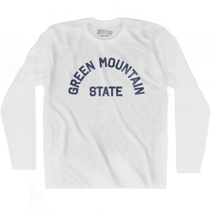 Vermont Green Mountain State Nickname Adult Cotton Long Sleeve T-shirt-White Vermont Green Mountain State Nickname Adult Cotton Long Sleeve T-shirt-White