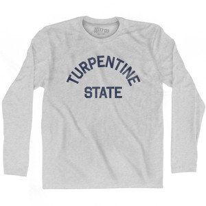 North Carolina Turpentine State Nickname Adult Cotton Long Sleeve T-shirt - Grey Heather North Carolina Turpentine State Nickname Adult Cotton Long Sleeve T-shirt - Grey Heather