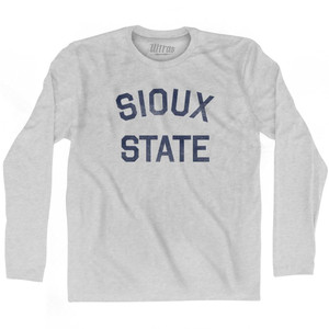 North Dakota Sioux State Nickname Adult Cotton Long Sleeve T-shirt - Grey Heather North Dakota Sioux State Nickname Adult Cotton Long Sleeve T-shirt - Grey Heather