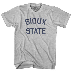 North Dakota Sioux State Nickname Adult Cotton T-shirt-Grey Heather North Dakota Sioux State Nickname Adult Cotton T-shirt-Grey Heather