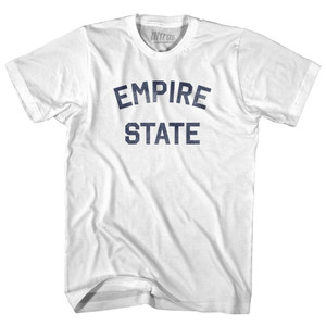 New York Empire State Nickname Womens Cotton Junior Cut T-Shirt - White New York Empire State Nickname Womens Cotton Junior Cut T-Shirt - White