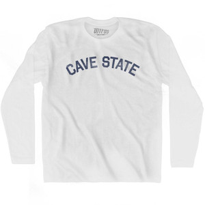 Missouri Cave State Nickname Adult Cotton Long Sleeve T-shirt - White Missouri Cave State Nickname Adult Cotton Long Sleeve T-shirt - White