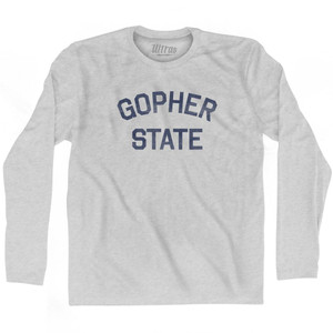 Minnesota Gopher State Nickname Adult Cotton Long Sleeve T-shirt - Grey Heather Minnesota Gopher State Nickname Adult Cotton Long Sleeve T-shirt - Grey Heather